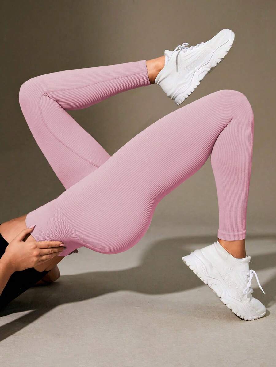 SHEIN Sports 纯色紧身瑜伽紧身裤