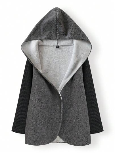 SHEIN LUNE 大码拉链保暖长袖夹克，秋冬款