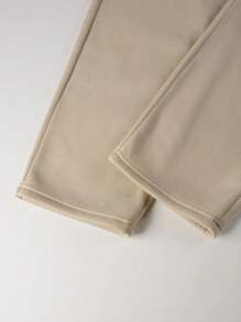 Manfinity EMRG Bộ quần nỉ có mũ trùm đầu in hình chữ thập phong cách đường phố dành cho nam, mùa xuân và mùa thu - Màu Khaki - Xem 4