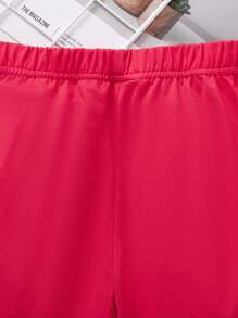 Young Girl Casual Flare Leg Pants, Suitable For Spring And Autumn - Red - View 3