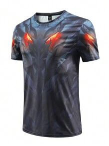 Manfinity Sport Corelite Tricou pentru bărbați cu mânecă scurtă, cu mânecă scurtă, cu imprimeu numeric, stil Boyfriend