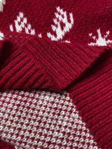 Nubod Christmas Plus Size Gingerbread Man Printed Front Button Casual Cardigan, Winter - Multicolor - View 5