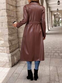 EMERY ROSE 秋季女士时尚立领斜口袋别致夹克 - 棕色 - 查看 2