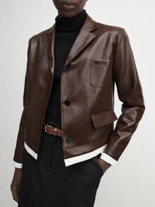 BizChic Chaqueta blazer marrón, elegante ropa de exterior para mujer para vacaciones, Navidad, fiesta de Año Nuevo, otoño/invierno