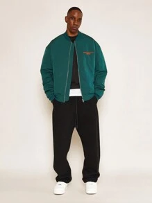 Sumwon Records Winter Bomber Jacket Los Angeles California Heritage Limited Edition Retro Sports Varsity Design Modern Street Fashion - Green - View 6