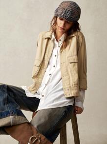 Bohemela Casual Solid Color Woven Relaxed Fit Turn-Down Collar Long Sleeve Blouse For Women - White - View 7