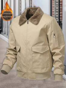 Manfinity Homme Jachetă casual cu mânecă lungă, cu guler cu rever, pentru bărbați