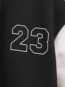 SHEIN 1pc Young Boy Casual Loose Button-Up Baseball Jacket, Suitable For School And Outings, Spring & Autumn - Multicolor - View 6