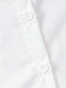 SHEIN 女童长袖熊字母标语涂鸦印花可爱时尚衬衫 + 休闲日常舒适衬衫 + 校园风搭配套装，秋冬 - 白色 - 查看 5