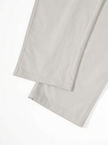 Manfinity Hypemode Men Casual Loose Solid Color Zipper Pocket Sweatpants - Apricot - View 7