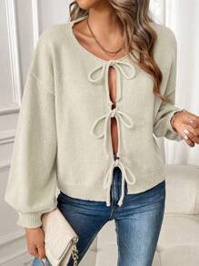 Chiquease Short Tie Knot Loose Dolman Cardigan For Women Fall Winter Cloth For Women
