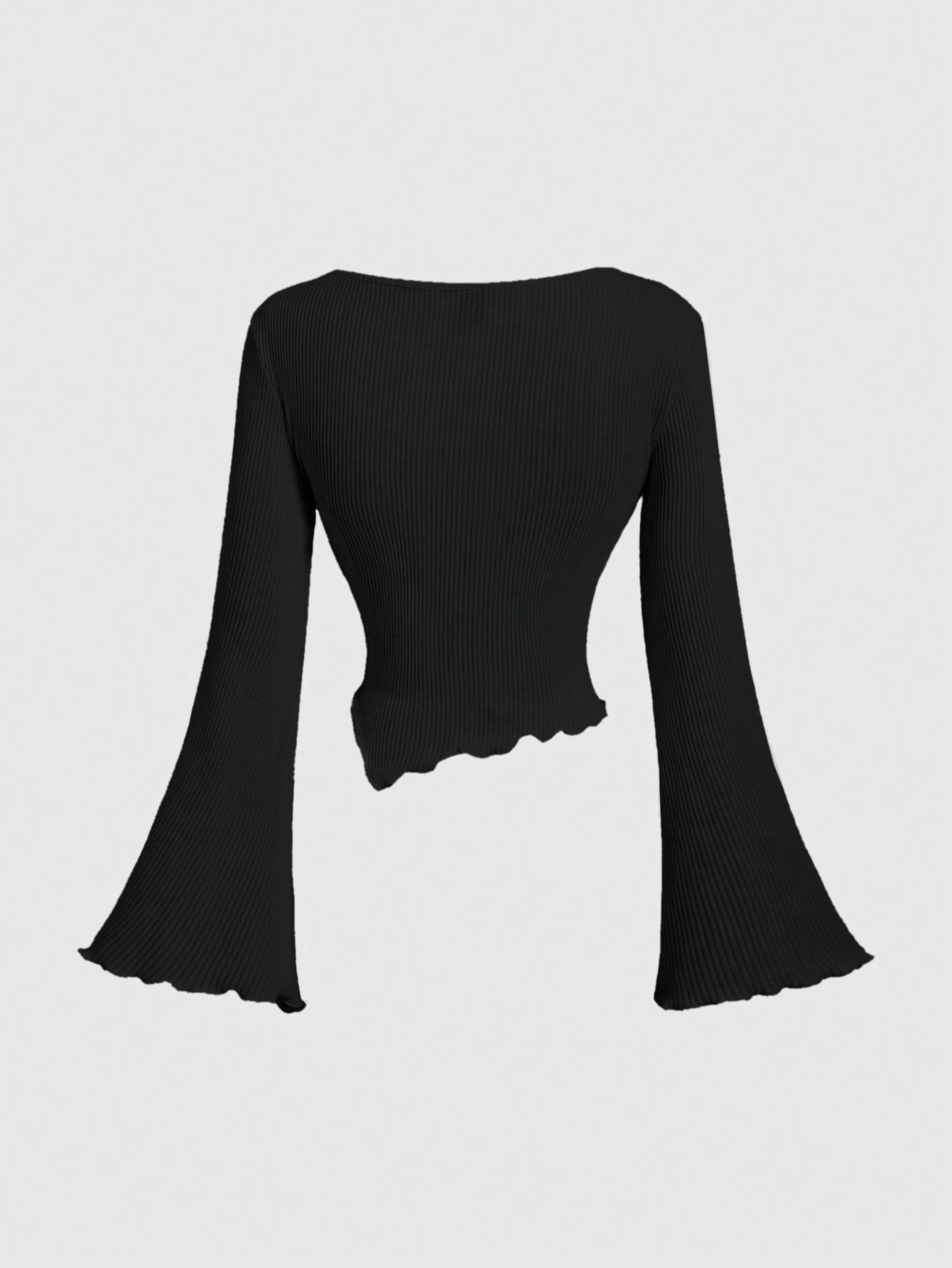 SHEIN MOD ملابس علوية نسائي بأكمام جرس وياقة على ش...