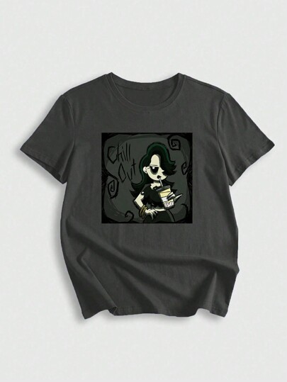 Leonardo De Dios Goth Grafik T-Shirt mit Figur, Schule