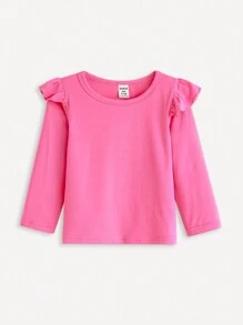 SHEIN 3pcs/Set Baby Girls Casual Cute Floral Print Long Sleeve Tops, Soft Knitted Fabric, Suitable For Outdoor & Leisure Wear, Autumn & Winter - Multicolor - View 7