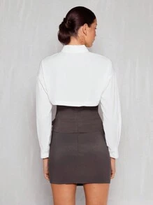 Glamine 超大白色长袖休闲女式衬衫 - 白色 - 查看 2