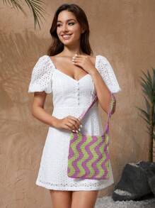 SHEIN VCAY Túi xách dệt thủ công nữ - Nhiều màu - Xem 4