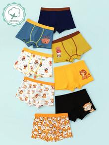 8 cái/bộ quần lót nam dễ thương in hình gấu dễ thương thoáng khí thoải mái, đồ lót cho mọi mùa - Nhiều màu - Xem 4