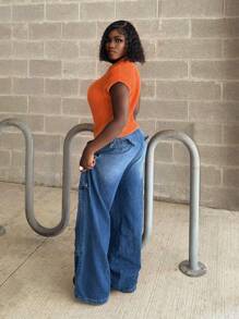 Zolique New Orange Sexy Casual High Neck Street Style Knitted Sweater Vest For Women - Orange - View 5