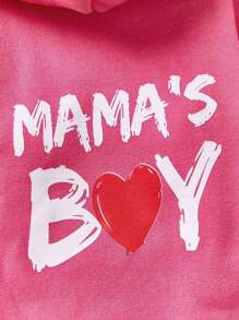 PETSIN 1 pieza Sudadera con capucha rosa estampado "Mama's Boy" para mascota