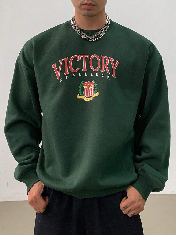 Autumn Men's Letter Print Pullover Sweatshirt