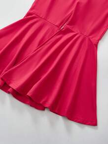 Young Girl Casual Flare Leg Pants, Suitable For Spring And Autumn - Red - View 6