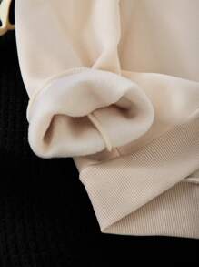 Girls Casual Pumpkin Printed Round Neck Long Sleeve Sweatshirt - Apricot - View 3