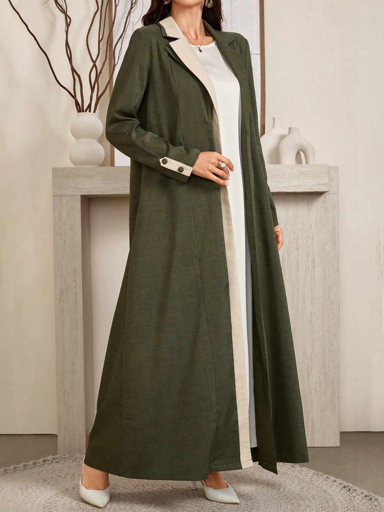 Al Najma عباءة طويلة الأكمام بأنوثة وحشمة للمرأة،...