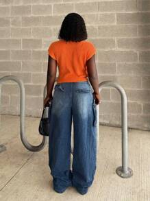 Zolique New Orange Sexy Casual High Neck Street Style Knitted Sweater Vest For Women - Orange - View 2