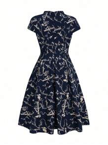 Đầm nữ cỡ lớn in họa tiết thời trang thường ngày, thích hợp cho kỳ nghỉ hè, đi nghỉ mát, kiểu dáng thanh lịch. - Nhiều màu - Xem 2