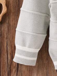 Áo len cardigan cho bé trai, áo khoác ngoài ấm áp dệt kim dài tay thường ngày, phong cách Anh thu đông - Xám - Xem 6