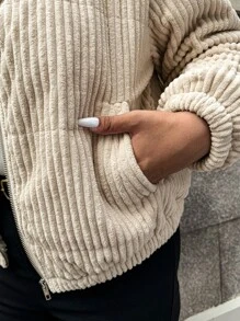 Calvaya 大码休闲纯色带衬里连帽加厚棉服秋冬季服装