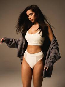 Athîral 2pcs/Set Women Mesh Patchwork Bra And Panty Set - White - View 4