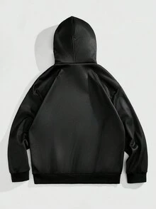 ROMWE MEN Street Life 男士骷髅与火焰印花休闲连帽运动衫 - 彩色 - 查看 2