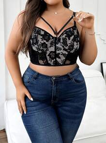 1 件性感蕾丝拼布黑色内衣 - 黑色 - 查看 3