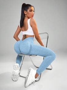 Yoga Basic 女士高腰纯色紧身运动紧身裤