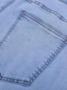 Manfinity LEGND 大码男式浅蓝色洗水紧身牛仔裤 - 淺色水洗藍 - 查看 6