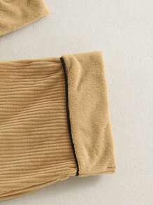 2pcs Teen Boys' Casual Solid Color Collared Cardigan And Sweatpants Set, Brown - Brown - View 6