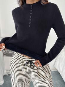 SHEIN Essnce 秋冬季女两件套毛绒毛衣保暖内衬保暖半高领打底衫女两件优惠冬季毛绒毛绒毛衣套头打底衫保暖防寒保暖内衬长袖毛衣高领毛衣 - 彩色 - 查看 3