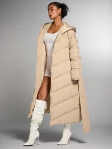 SHEIN BAE Women's Thickened Warm Coat, Soft And Cozy, Suitable For Thanksgiving, Halloween, And Holiday Wear, Winter Clothes