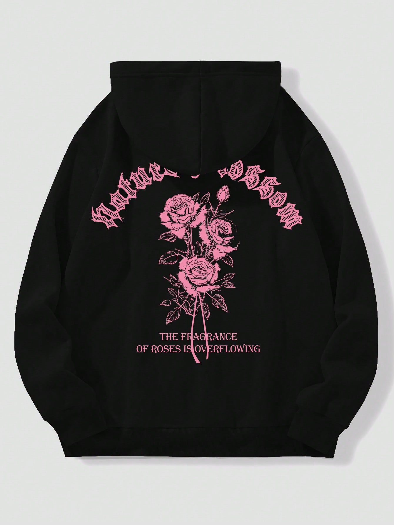 Manfinity Dauomo Men's Letter & Floral Print Hooded Sweatshirt