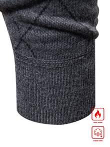 Manfinity Mode Men's Lightweight Half Zip Knitted Long Sleeve Sweater, For Golf, For Fall Winter - Grey - View 4