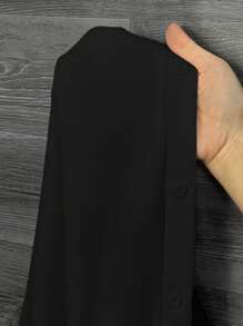 Slaydiva Elegancka, dojazdowa, imprezowa i codzienna luźna, jednolita biała sukienka koszulowa z rękawami typu latarnia, z wysokim, niskim dołem i zakrzywionym krojem, w dużych rozmiarach, na wiosnę/jesień