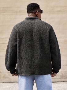 Manfinity CasualMax Plus Size Heren Casual Effen Kleur Half Zip Sweatshirt, Herfst & Winter