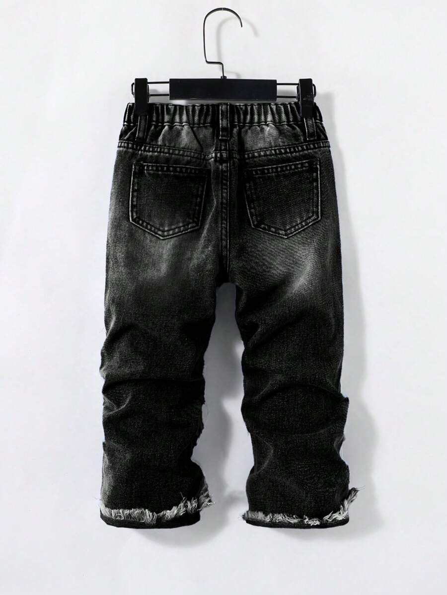 SHEIN Young Boy Casual Fashion Boys Clothes Comfortable Baggy Black