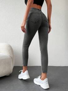 RueChic Slim-fit Jeans - Light Grey - View 2
