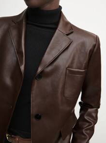 BizChic Chaqueta blazer marrón, elegante ropa de exterior para mujer para vacaciones, Navidad, fiesta de Año Nuevo, otoño/invierno