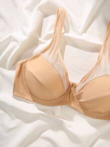 SHEIN صدرية مجمعة بحشوة سعة كبيرة مريحة بسيطة - لون مشمشي - مشاهدة 3