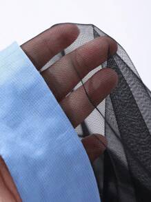 FRIFUL Women's Loose Fit Colorblock Puff Sleeve Shirt Sheer