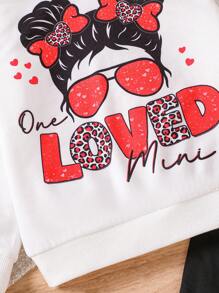 SHEIN 2pcs Young Girl Letter Print Sweatshirt And Leggings Set, Comfortable, Practical And Fashionable For Everyday Wear And Various Occasions, Autumn