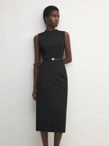 BizChic Robe d'été décontractée aux femmes, coupe moulante de longueur moyenne. Tenues d'automne pour femmes, vêtements d'hiver pour femmes - Noir - Voir 6